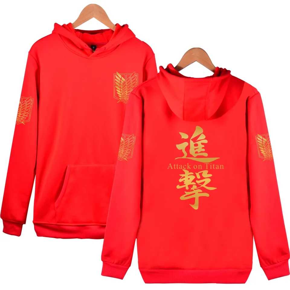 

Anime Attack on Titan Hoodie Sweatshirt Red Attack-titans Cosplay Costume Hood Sweatshirts Men/Women Sportswear Clothing Japan