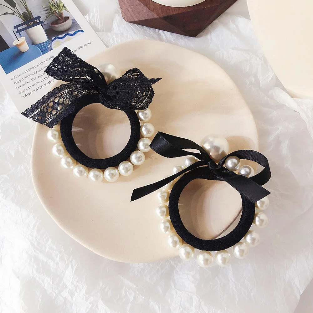 Женская резинка для волос эластичная хвоста аксессуар с жемчужинами| |