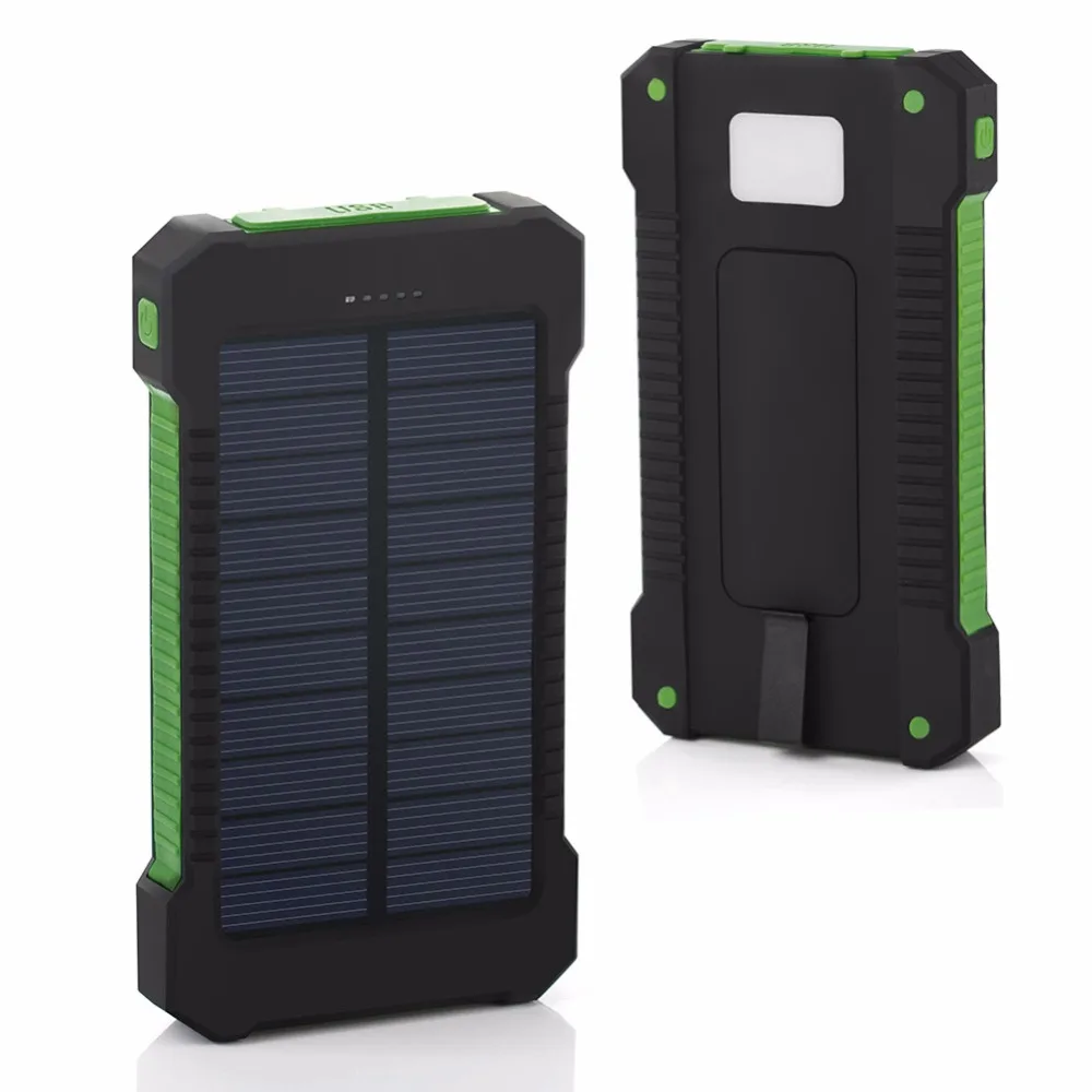 

Portable Solar Power Bank 20000mah Waterproof External Battery Backup Powerbank 20000 mah Phone Battery Charger LED Pover Bank