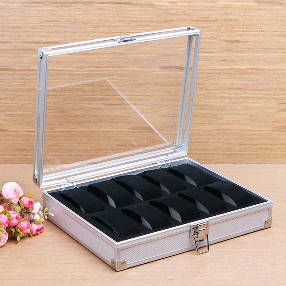 Коробка для часов из кожи и углеродного волокна с несколькими отделениями