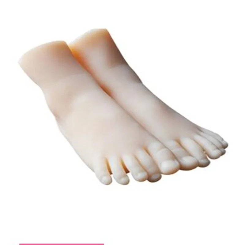 

15*5*12cm Simulation Foot Mannequin Full Glue Girl Real Life Inverted Foot Control Silk Stockings Acupuncture Doll 2pc/lot D074