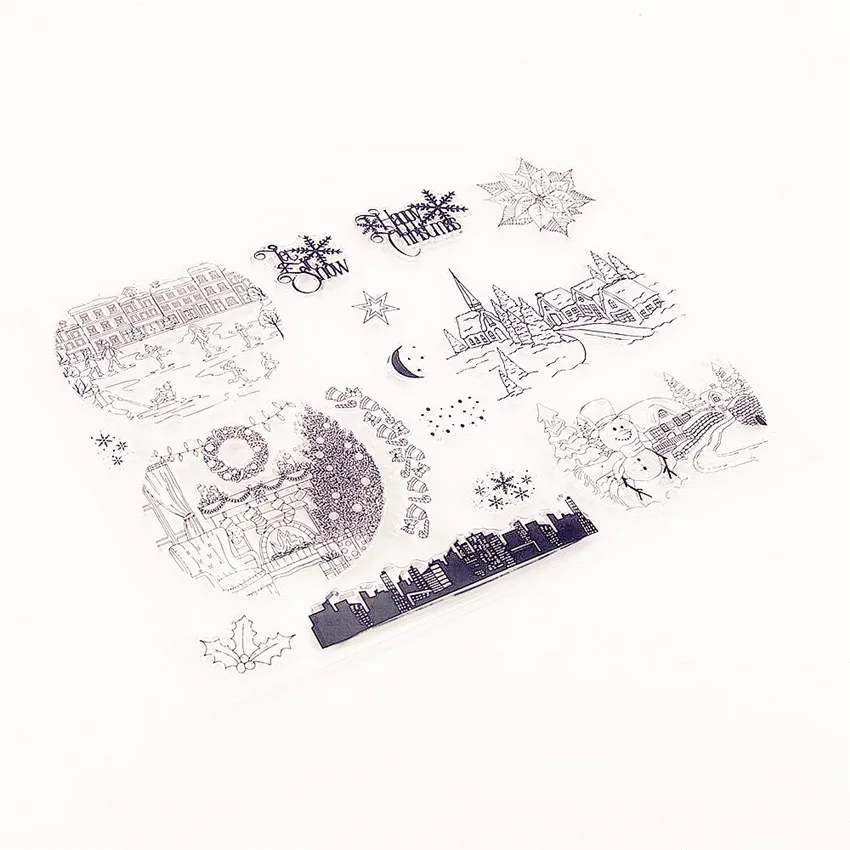 Прозрачные штампы 16 5*22 5 см в виде пасхальных деревьев/Силиконовые пломбы