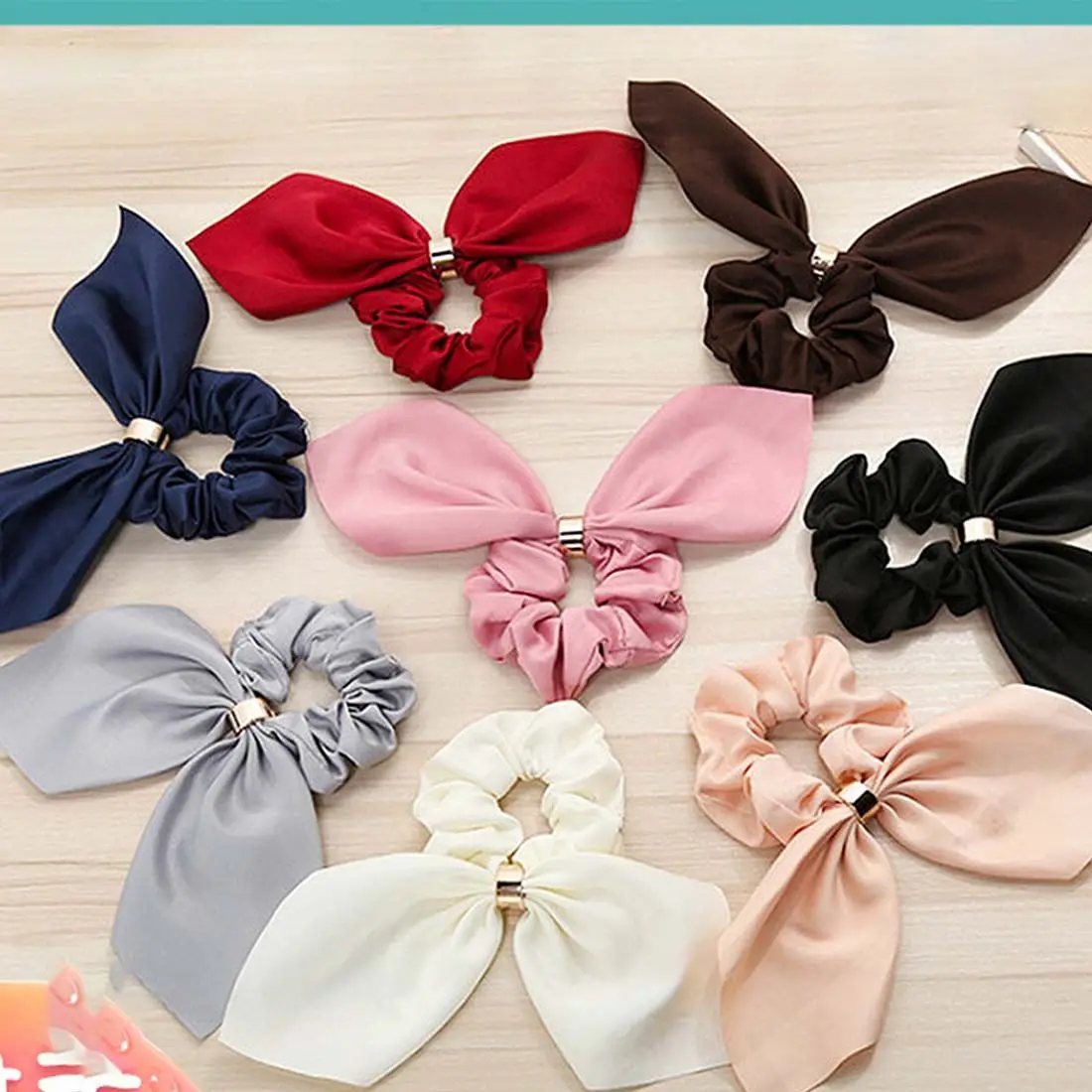 

Headwear Metal Buckle Fashion Trendy Hair Rope Streamer Bowknot Hair Tie Rubber Band
