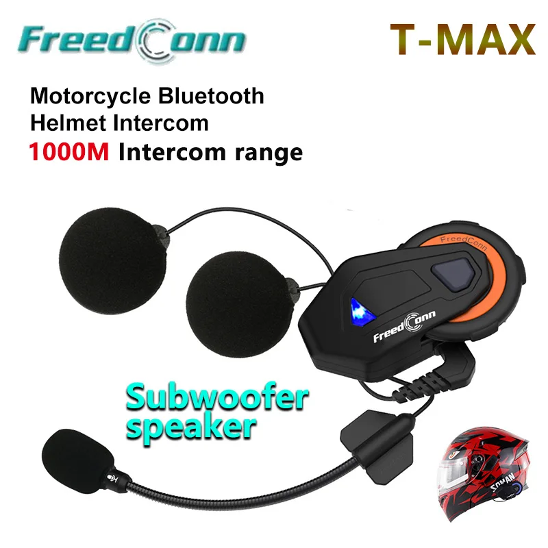 BT гарнитура для мотоциклетного шлема Freedconn T MAX Bluetooth 1500 м переговорное устройство