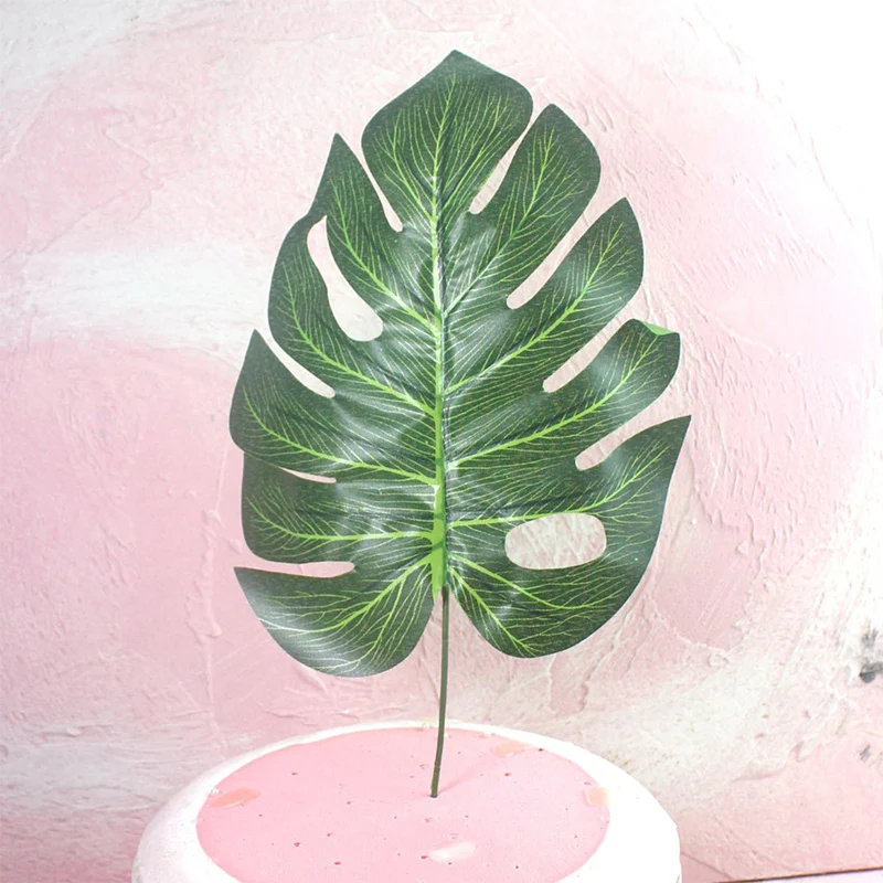 Фламинго зеленые листья искусство украшение для выпечки на день рождения