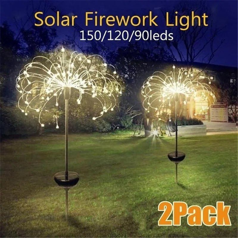 

Outdoor Solar Powered Grass Globe Dandelion Lamp 90/120/150 LED For Garden Lawn Landscape Lamp Holiday Light