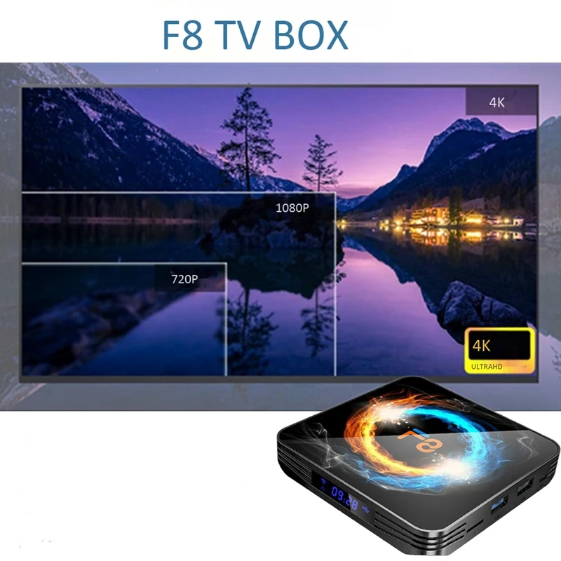 

F8 TV Box S905X3 TV BOX 2+16G Dual-Band WiFi Network Player 1080P HD Set-Top Box(EU Plug)