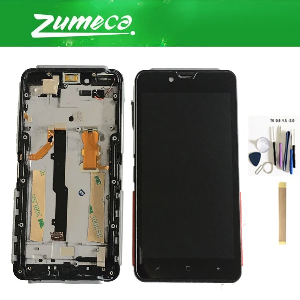 ЖК дисплей 5 дюйма для Elephone Soldier + фотография с черной рамкой и лентой