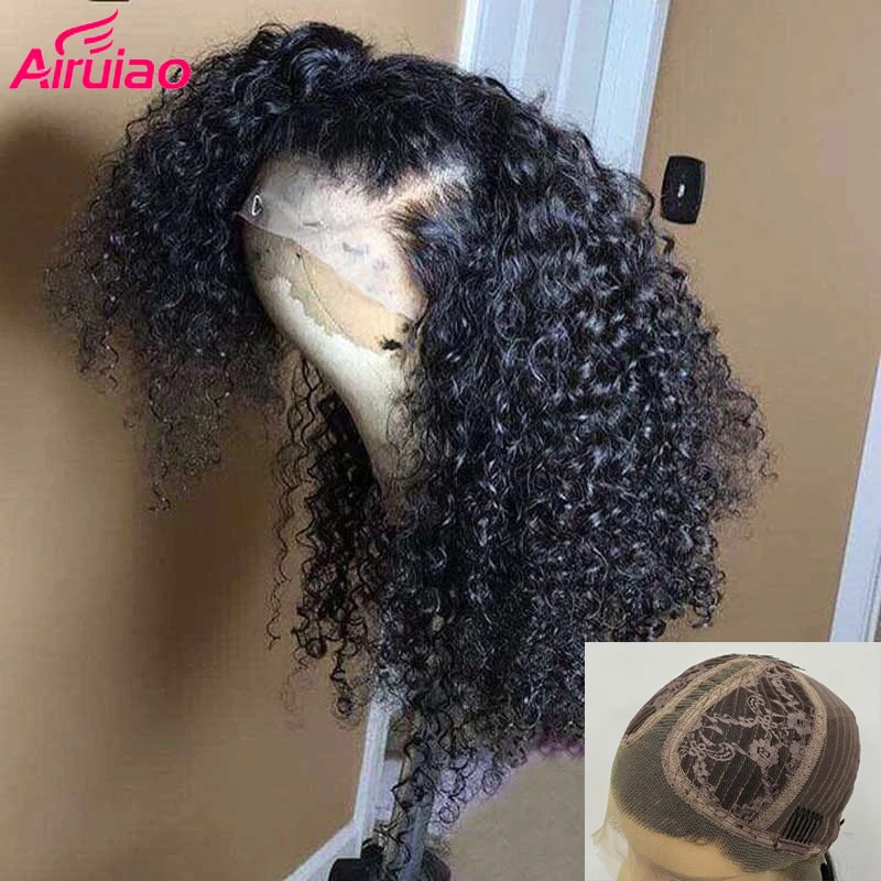

Afro Kinky Curly Wig Human Hair Remy HD Transparent Lace Frontal Wigs For Black Women Remy Preplucked Brazilian Front Swiss Lace