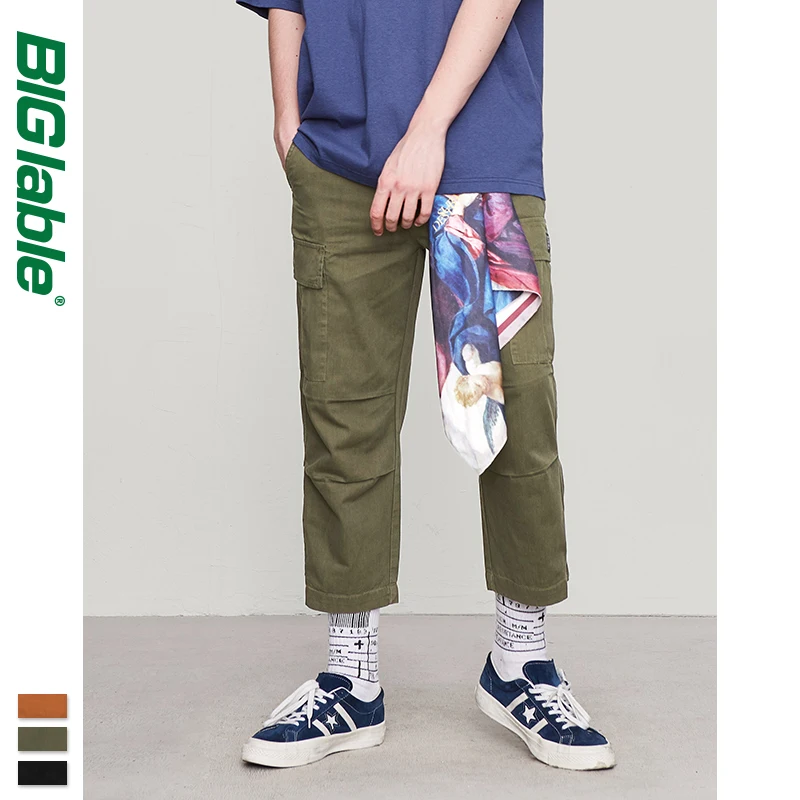 2019 Pantalones Hombre мужские уличные брюки карго свободного покроя с карманами подходят