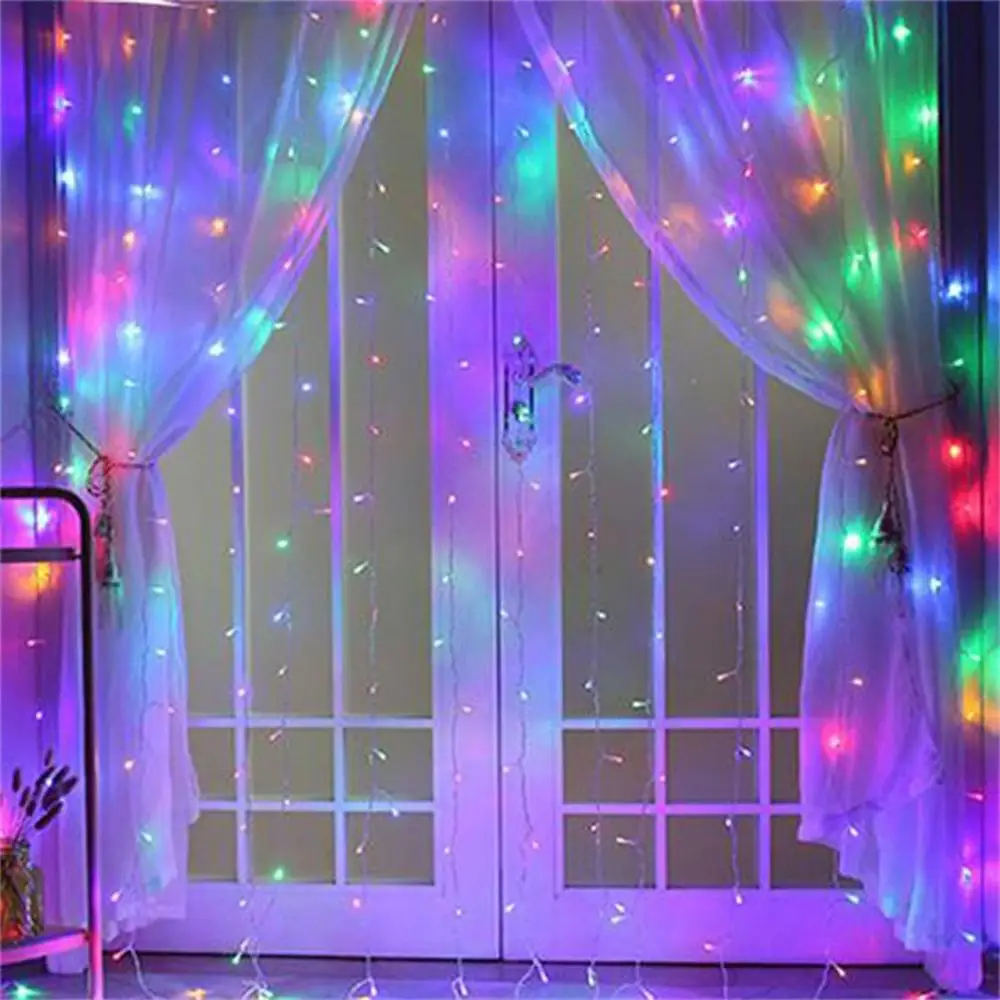 

4.5m 100 LED Curtain Icicle Light Waterproof Home Garden DIY Decoration Christmas Wedding Party Door Curtain Lights Lantern Lamp