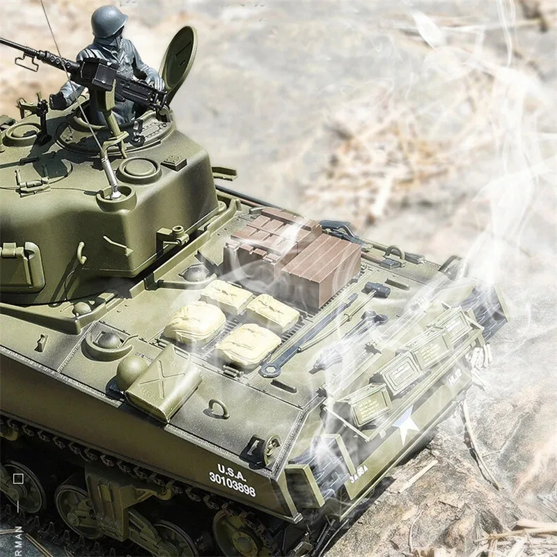 Heng Long 3898-1 2 4 ГГц Радиоуправляемый автомобиль 1:16 США Sherman M4A3 обновленный