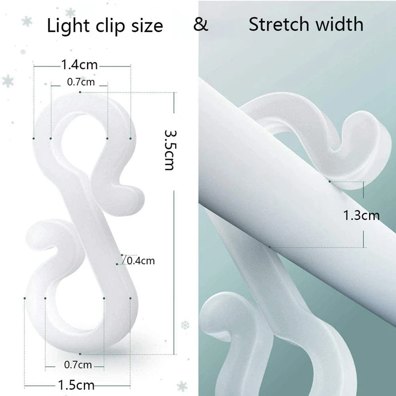 

120Pcs Plastic S Clips Outdoors Gutter Hook,Christmas Lights Gutter Clips Christmas Light Clips for Gutters Gutter Hooks