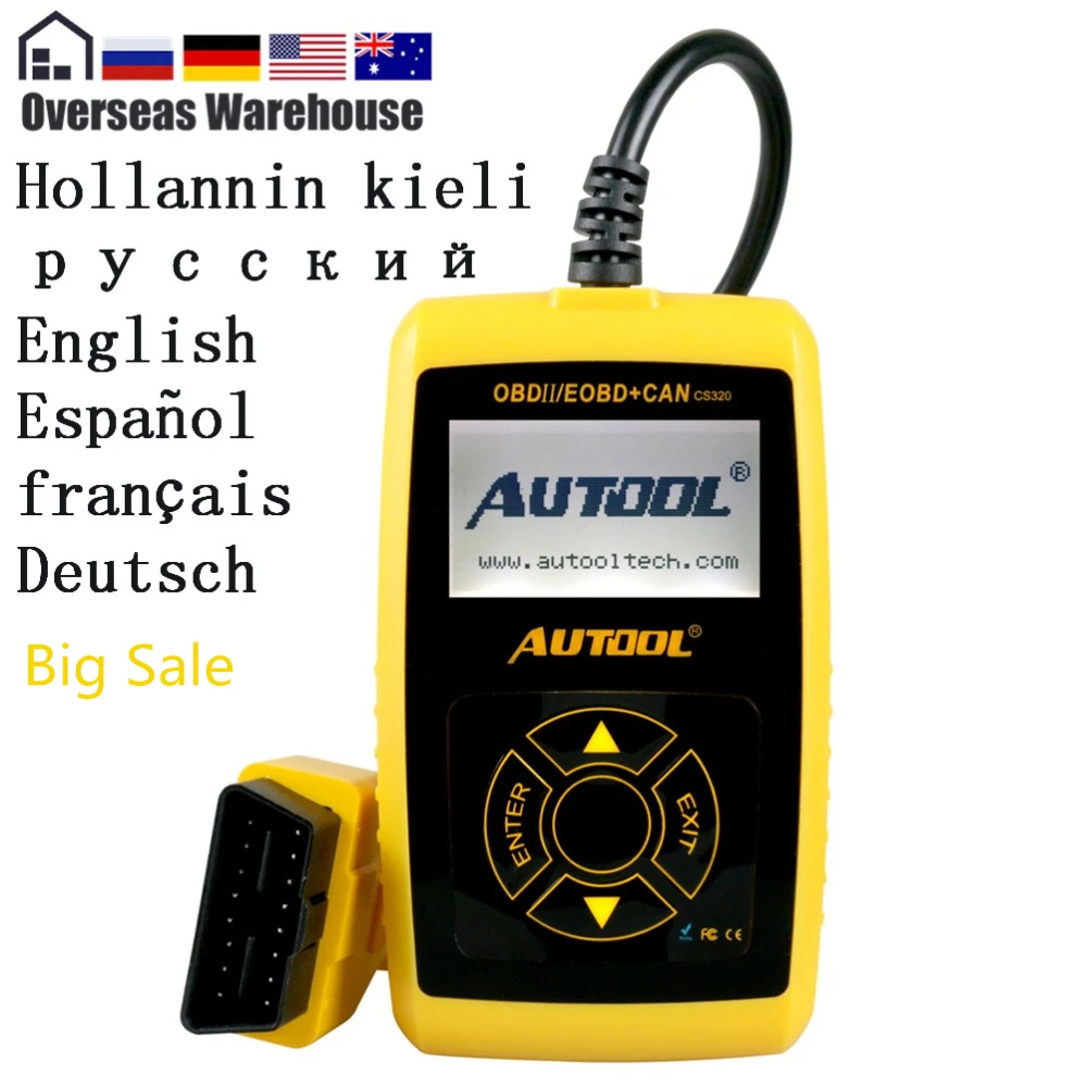 Автомобильный сканер OBD2 OBDII AUTOOL CS320 кодов CANBUS OBD 2 автомобильный диагностический