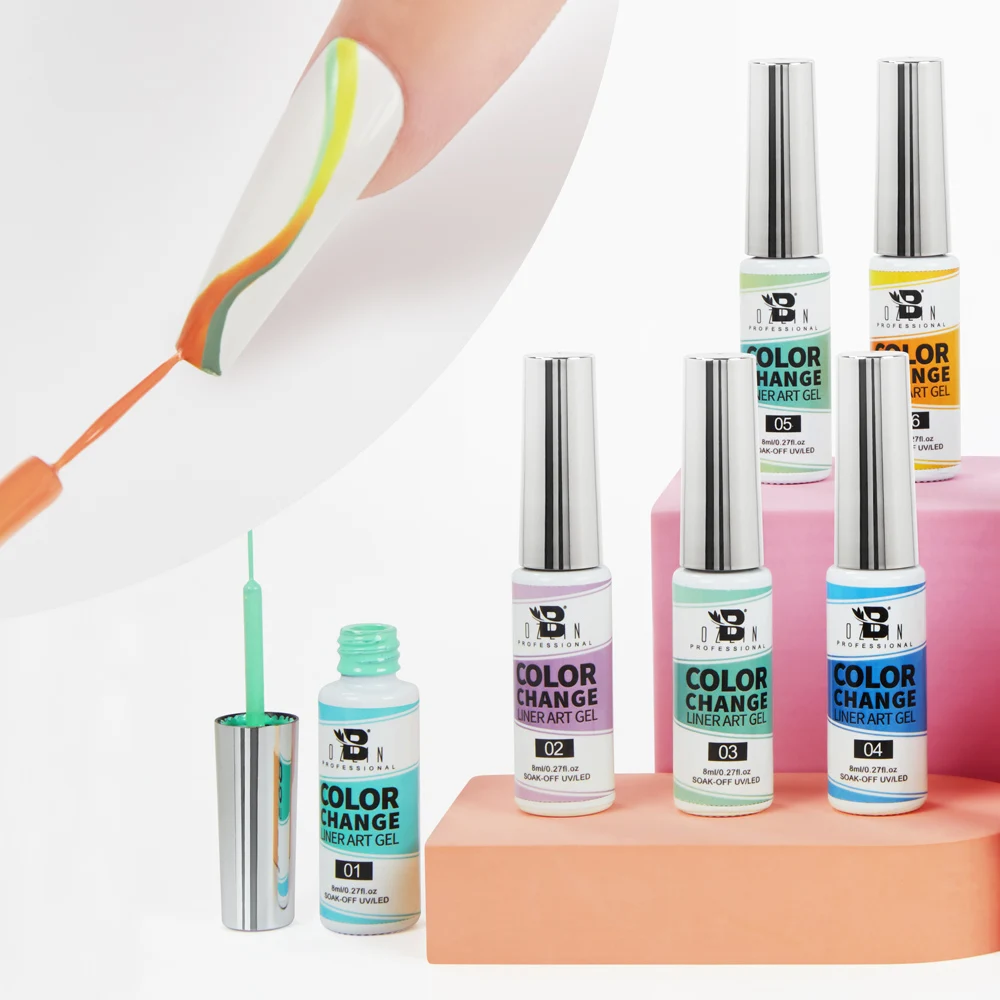 Термальный Цветной Гель-лак для ногтей 12 цветов лайнер художественный гель