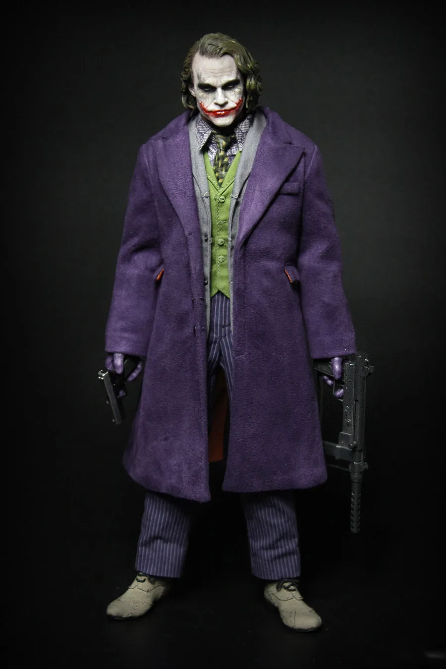 

1/6 весы Коллекционная фигурка кукла фиолетовое пальто Джокер с 2 головы хит Ledger Модель 12 "фигурки пластиковые игрушки