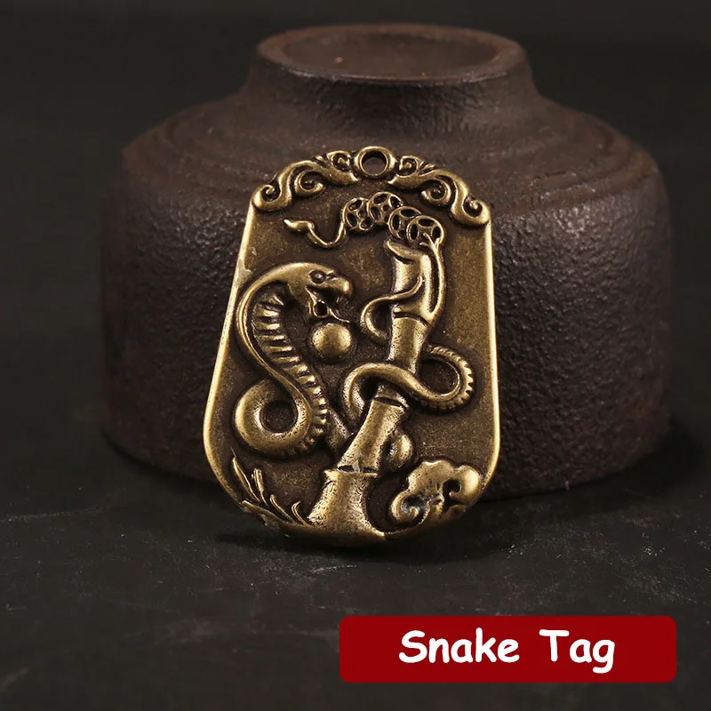 Брелок для ключей винтажная медная китайская бирка с 12 знаками Зодиака животными