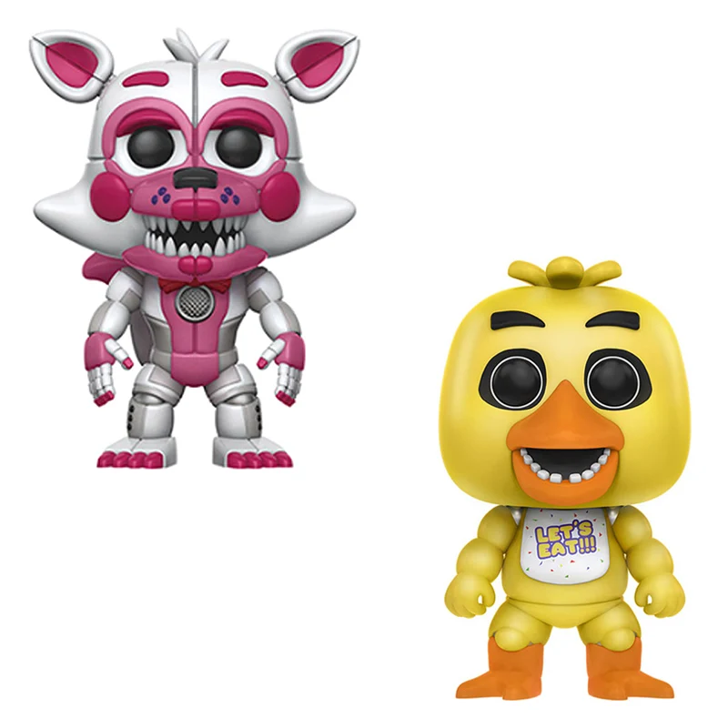 2PCS 10 шт. Five Nights At Freddy's Toys ПВХ Фигурки FNAF Бонни и Чика Фокси Funtime Фредди фазмедведь кукла кошмар медведь куклы - Цвет: 2PCS