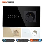 Умная французская настенная розетка с поддержкой Wi-Fi, 16 А