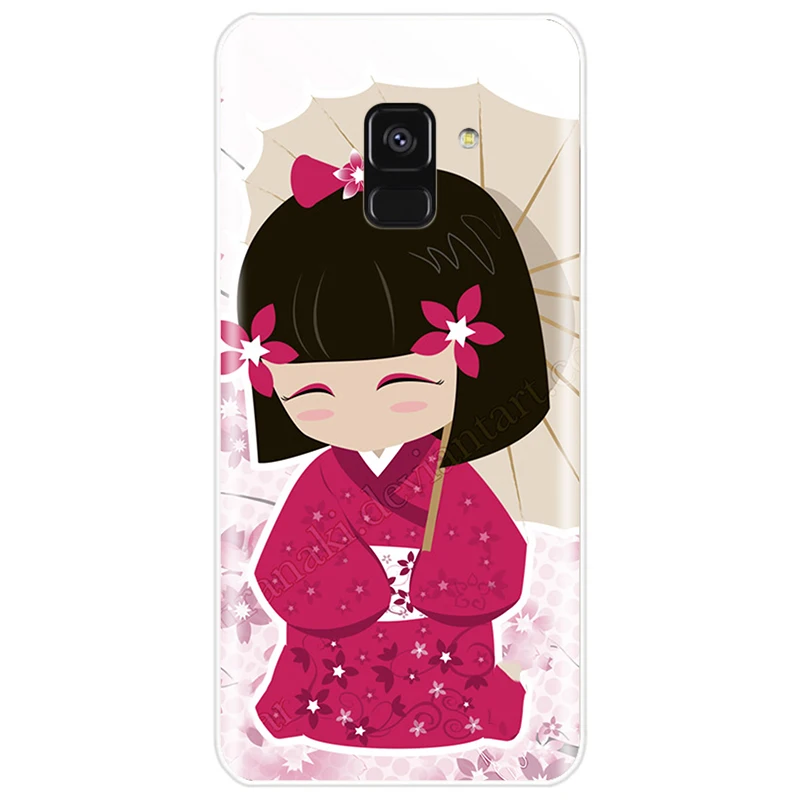Kawaii японская кукла Kokeshi чехол ТПУ для телефона Samsung Galaxy A5 A7 A8 2015 A3 2016 2017 A9