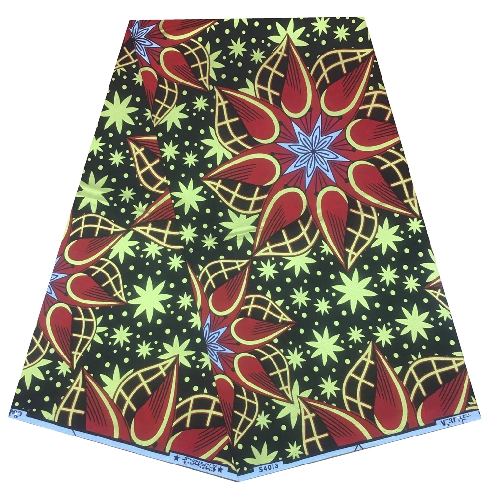 

New Design Ankara 100% Cotton African Wax Real Wax Golden Printing Fabric 6 Yards Sewing Materials Origianl Pagne Tissue Wax