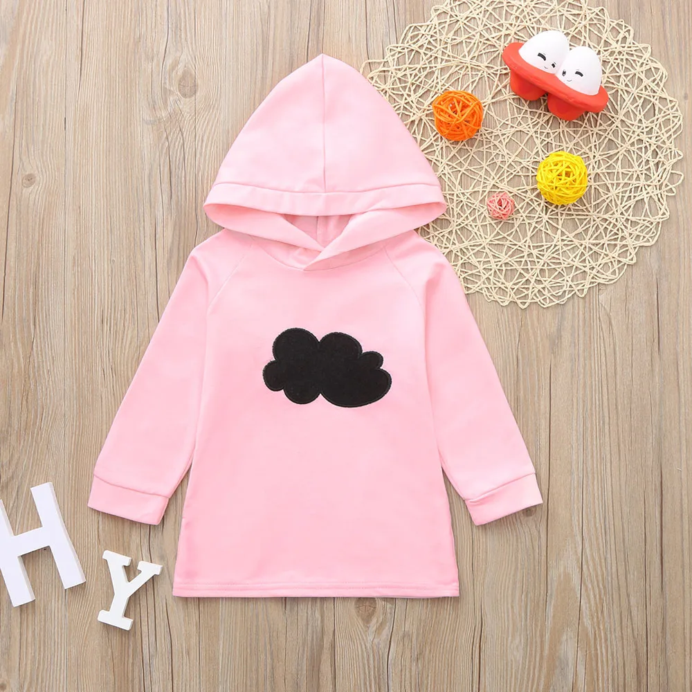 Детский свитер с капюшоном зимний хлопковый пуловер принтом облаков для