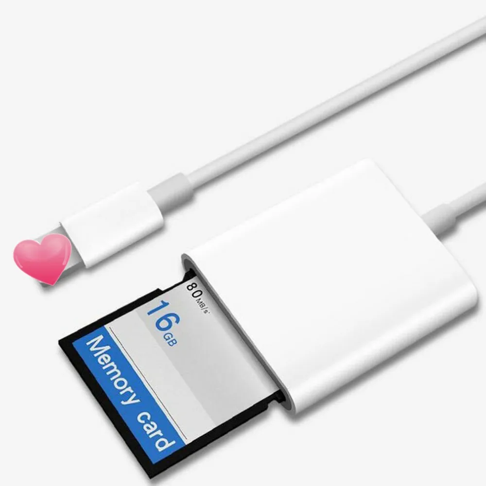 Адаптер для чтения карт памяти Lightning/SD, совместимый кабель для передачи данных OTG, цифровой комплект для iPad, мобильного телефона, Android, IOS
