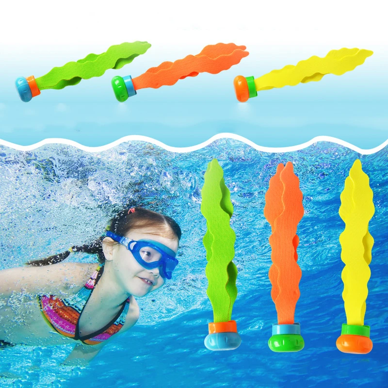 EDTara Underwater Toy Grab Dive Seaweed Swimming Pool Water Diving Toy Outdoor Sport Swim Toys for Kids 3 Pcs