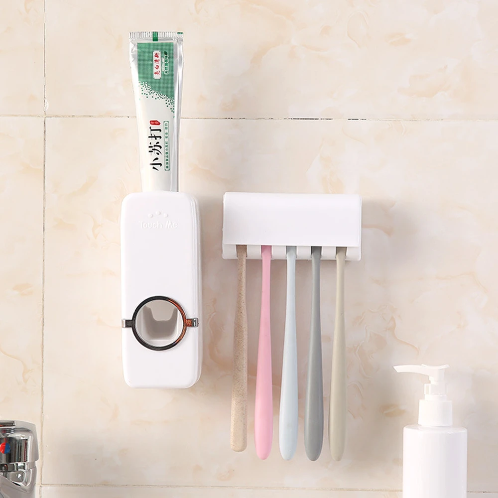 

Bathroom Accessories Multicard Slot Toothbrush Holder Rack Simple Hanging Set Storage Wall-mounted Toothbrush Toothpaste Squeeze