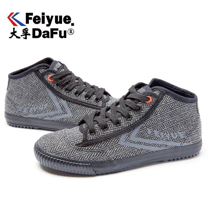Feiyue/парусиновая обувь для мужчин и женщин; высокие вулканизированные кроссовки; Удобная нескользящая обувь на плоской подошве; сезон осень-зима; 3 цвета; ;