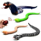 Змея с дистанционным управлением, длинная перезаряжаемая игрушка-Змея с выдвижным языком и качающимся хвостом, игрушки-кобры для детей на Рождество