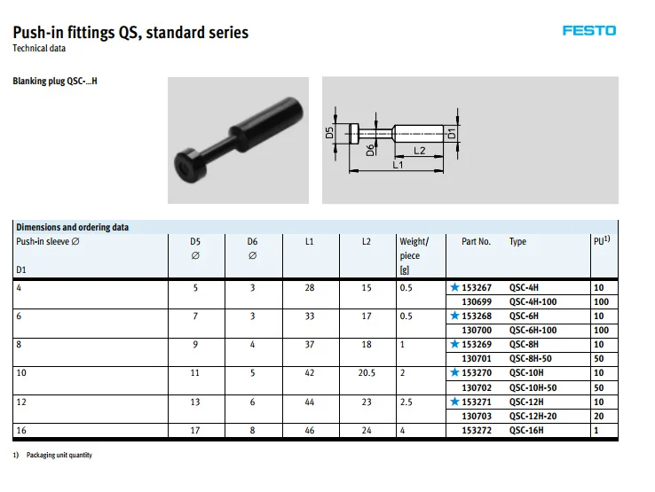 QS-6-4 153037 QS-8-6 QS-10-8 QS-12-8 QS-12-10 FESTO пуш-ап-быстроразъемные соединения QS стандартная серия разъем пневматический компонент инструменты воздуха