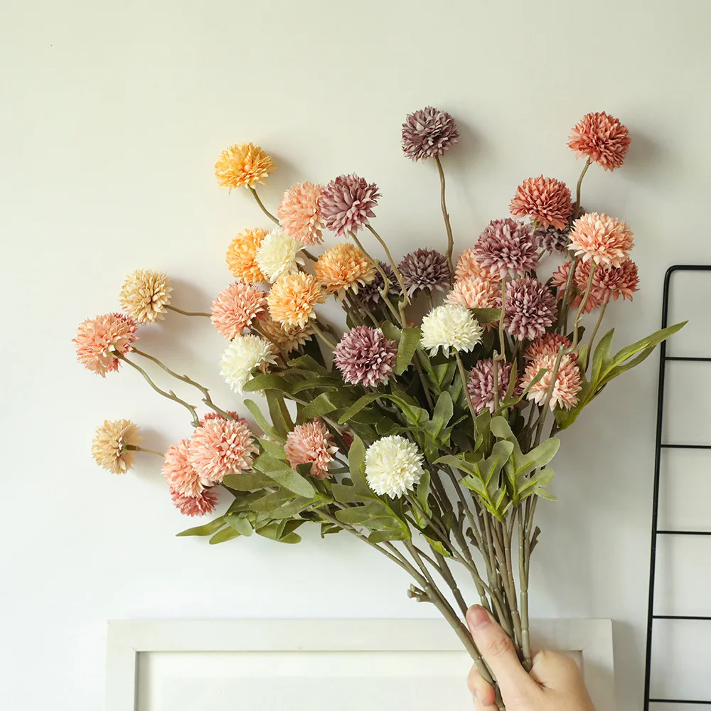 

5 Head Fake Dandelion Flower Decor Girls Room Home Decoration Accessories Flower Artificial For Wedding Home Table Decor