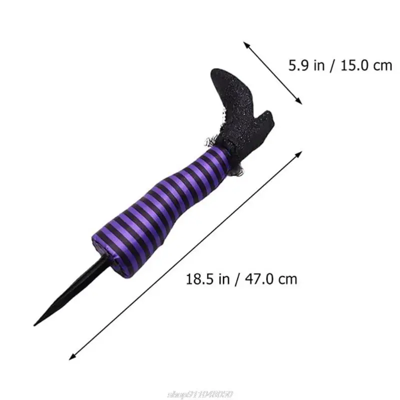Хэллоуин зло ведьма нога реквизит вверх дном ступни колдуна с украшением на