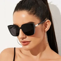 2022 new brand designer cat eye sunglasses woman vintage black mirror sun glasses for fashion big frame cool sexy female oculos
