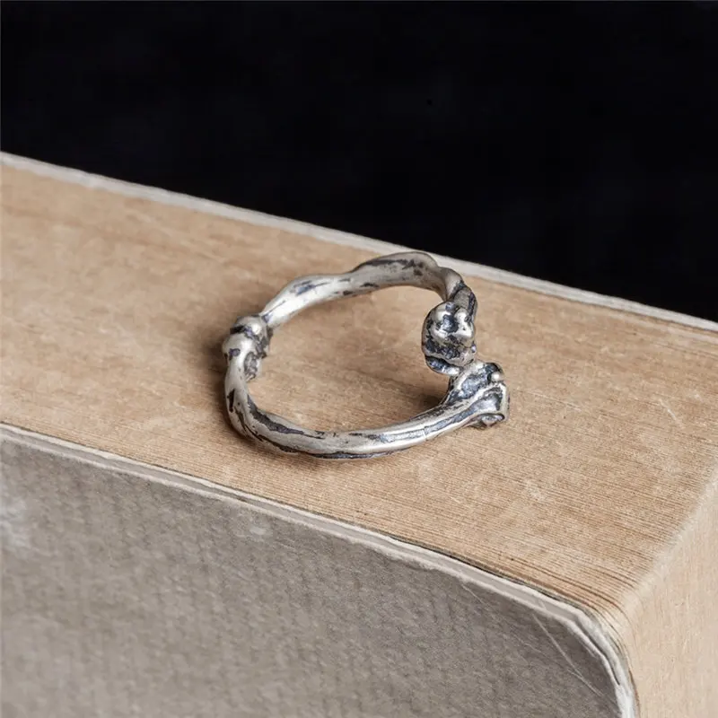 HelloLook 925 пробы серебро панк грудная клетка кольцо для Для мужчин женщин