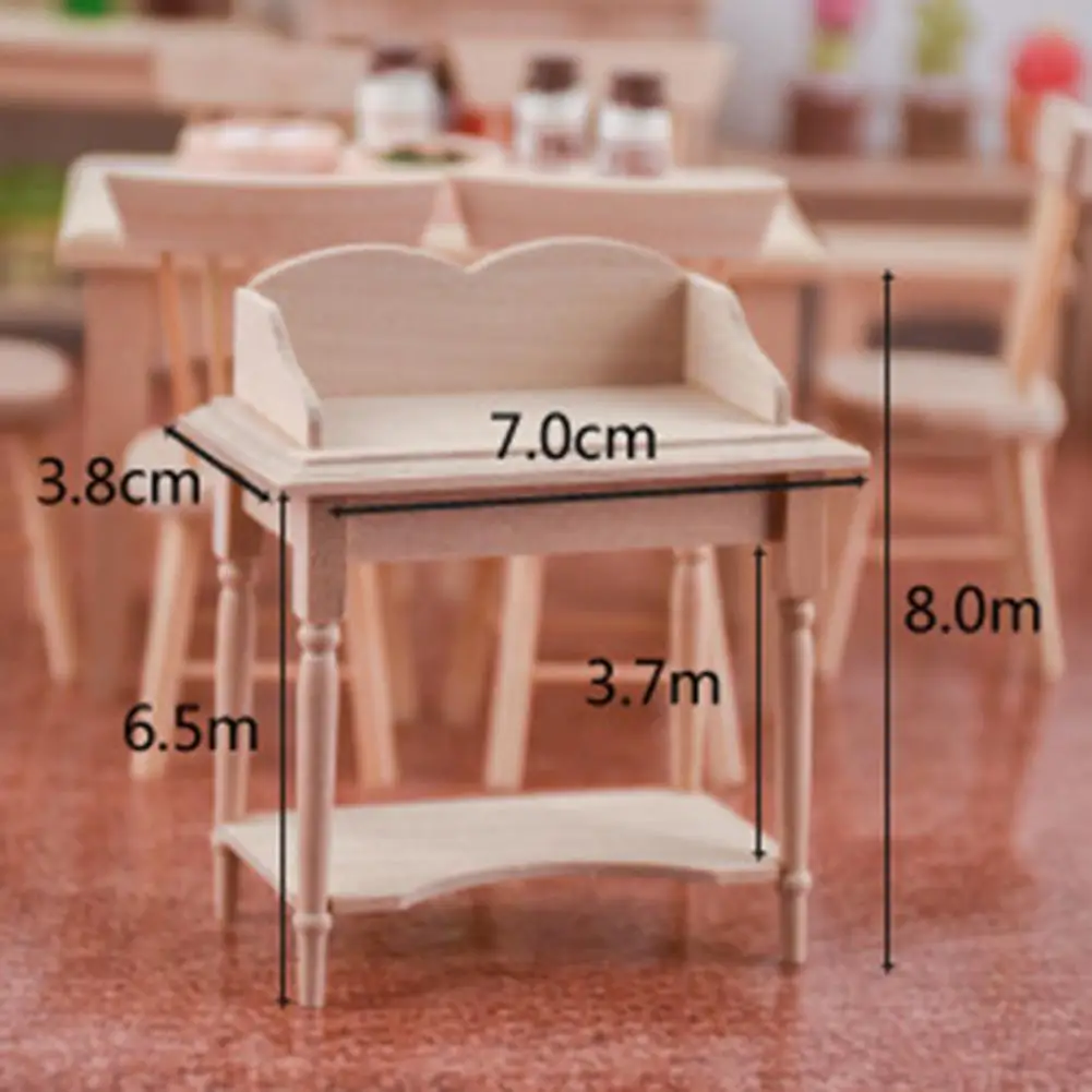 

1/12 Dollhouse Miniature Play Toy Living Room Furniture Model Wood Storage Table Simulation Furniture Model Decor Mini Toy for