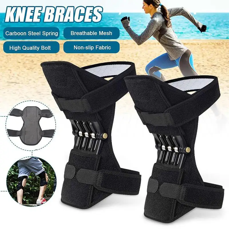 

Stretchy Knee Booster Knee Sleeve Alloy Joint Protection Silicone Padded Fitness Sports Support Pad Knee Pad Breathable Climb