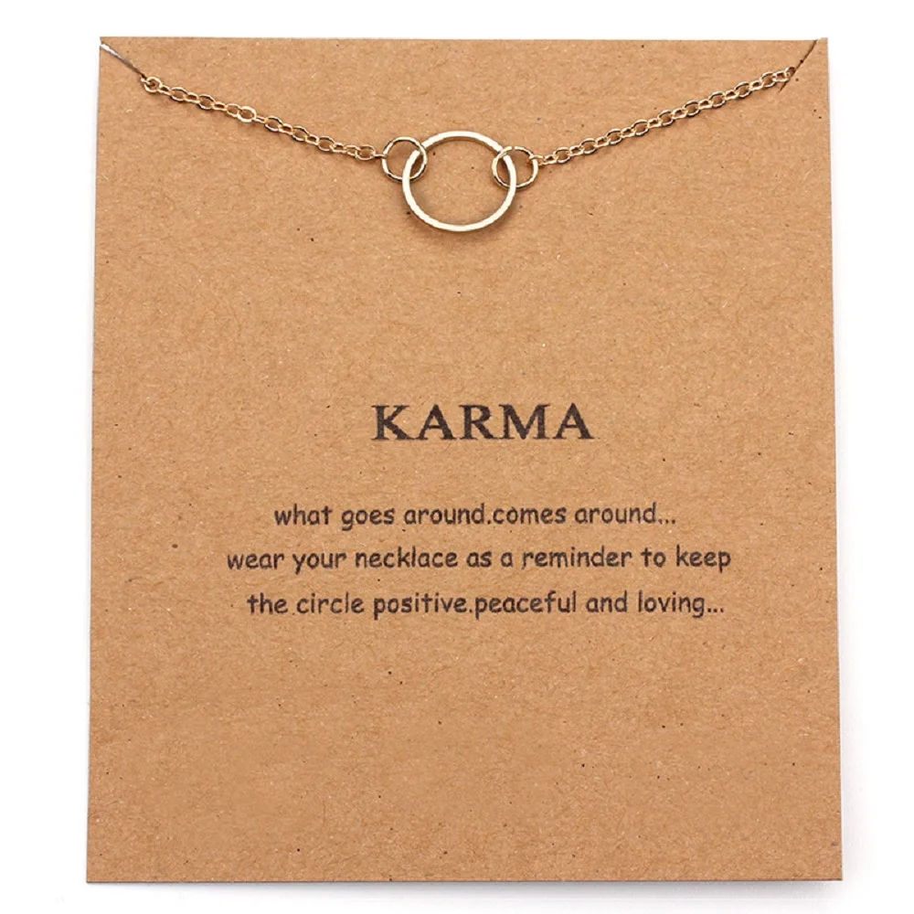 Карта желаний 1 шт. простая карма круглая звеньевая цепочка золотой цвет для