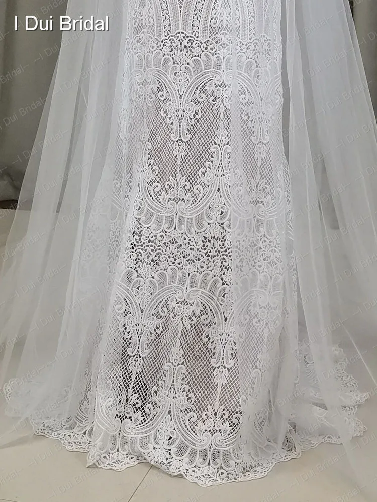 Sheath Wedding Dress with Cape Bridal Gown Custom Make