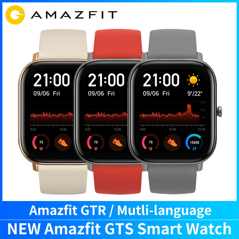 Глобальная версия умных часов Amazfit GTS 5ATM водонепроницаемые умные часы для