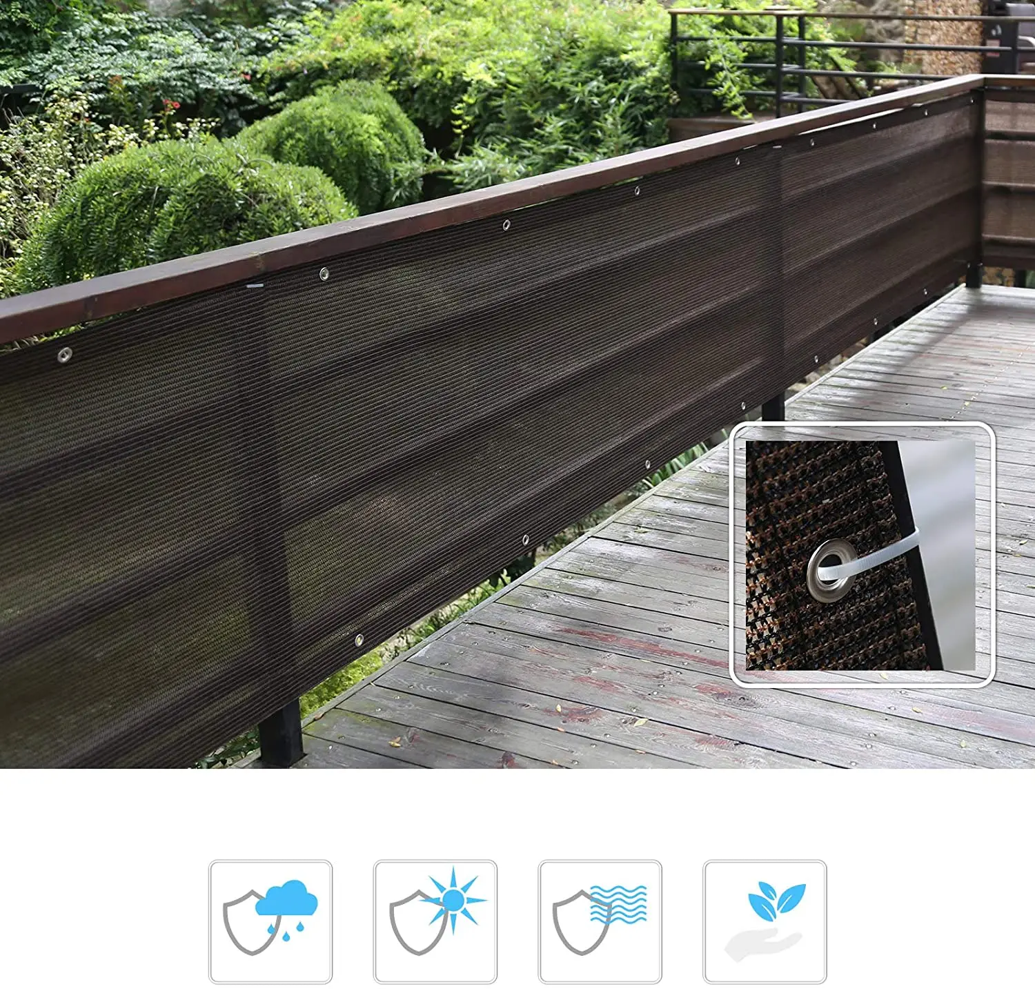 Защитная сетка для экрана забора 3x4 м тканевая затеняющая сверхпрочные латунные