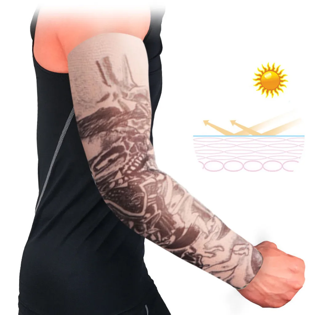U 1 шт. наружные рукава для велоспорта 3D татуировки напечатаны Armwarmer УФ Защита MTB велосипеда рукава для защиты рук рукава для верховой езды - Цвет: U