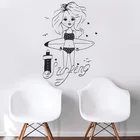 Виниловая наклейка на стену для серфинга в пляжном стиле