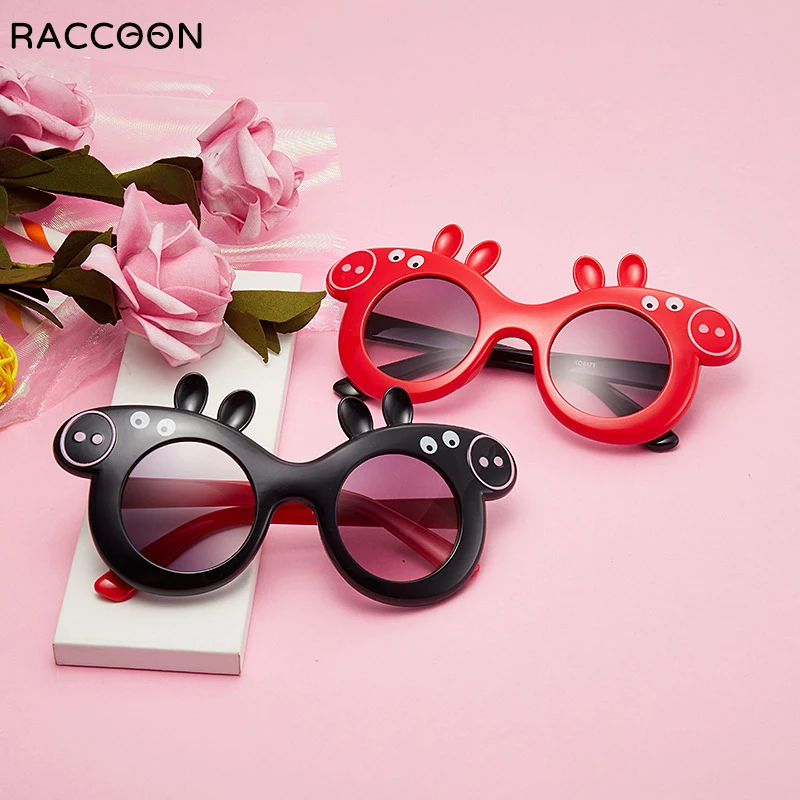 

2021 Cute Children Animal Small Pig Sunglasses Fashion Lovely Sunglass Cartoon Polarized Sun Glasses Boy Girl Kids Eyewear Funny