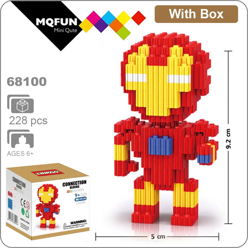 68100 With Box Linkgo Мститель супер герой Железный человек Человек-паук танос фигурки мини строительный блок кирпичи Сборная модель обучающая игрушка - Цвет: 68100 With Box