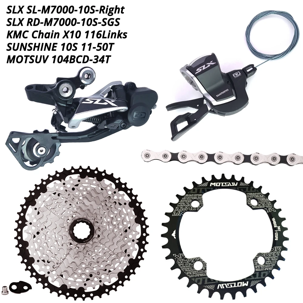 104BCD-34T 10s 50T SLX 1X10S 10 S 10 скоростной комплект rd-m7000 sl m7000 HG81-10 11-36T CN-HG95 KMC X10 SUNSHINE 11-42T 46T 50T MOTSUV 104BCD Chainring - Цвет: 104BCD-34T 10s 50T