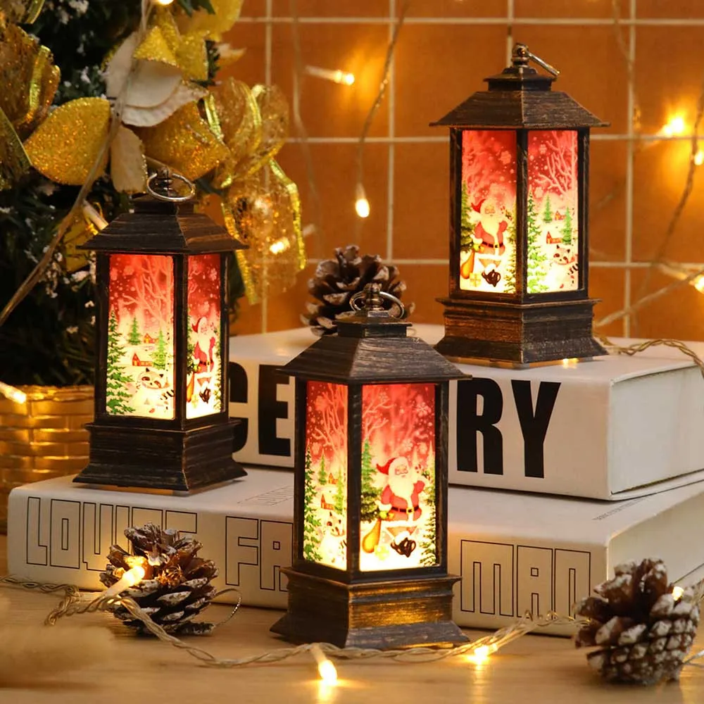 

Battery Operated Christmas Santa Claus Lantern Flameless Flickering Candle Lanterns New Year Party Ornament Christmas Decoration