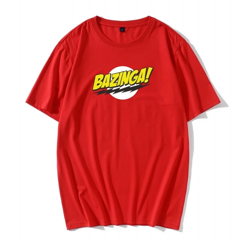 

Мужская футболка The Big Bang Theory Bazinga, 100% хлопок, красивая футболка Шелдона Купера, футболки Geek TBBT, идея для подарка на день рождения
