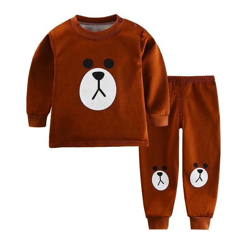 Style 26 Новые детские пижамные комплекты для мальчиков; футболка с длинными рукавами и круглым вырезом и принтом с героями мультфильмов; топы и штаны; осенне-зимняя одежда для сна для маленьких девочек - Цвет: Style 26